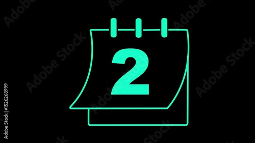 Three different design and different animation, Date counting calendar date of 2 to 31, animation, black background. calendar date animation icon day deadline schedule planner animated sign symbol 
