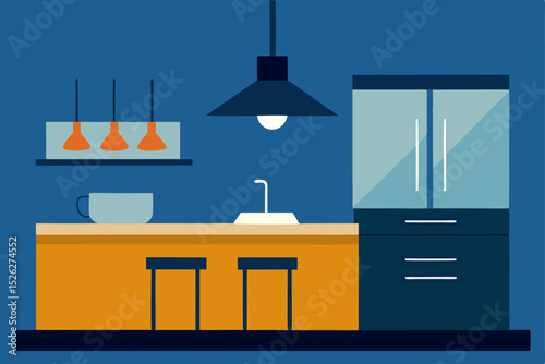 Modern Kitchen Design Stylish Counter, Minimalist Cabinets, and Pendant Lighting
