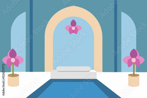 Serene Spa Interior Design Orchid Decor and Tranquil Atmosphere