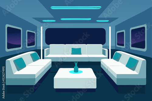 Futuristic Lounge Modern Spaceship Interior Design Concept