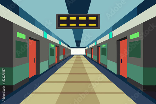 Modern Subway Station Platform A Futuristic Transportation Corridor Design