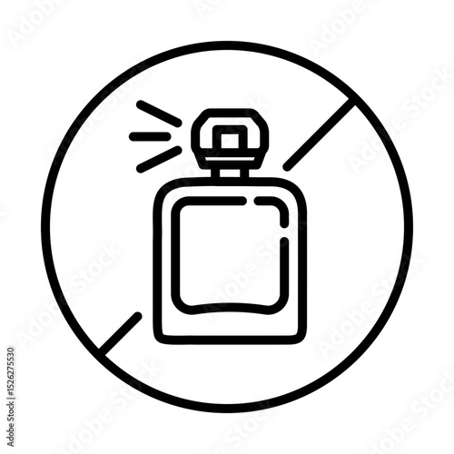 Fragrance-free icon, representing products without artificial scents. Symbolizes hypoallergenic, gentle, and unscented formulas