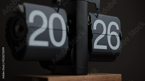 Retro Clock with 2026 number, Change of the year concept