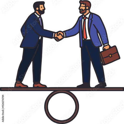 Business Deal Balance, Vector Illustration Isolated on White Background