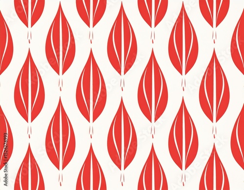 Vertical red leaf pattern