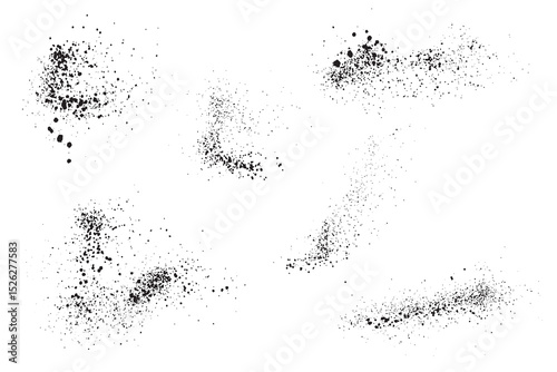 Splatter set of paint ink black grunge texture banner background design