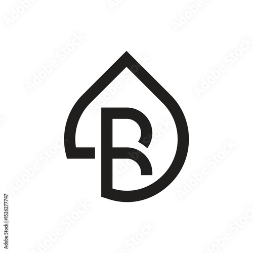 water drop with R letter inside icon logo design illustration