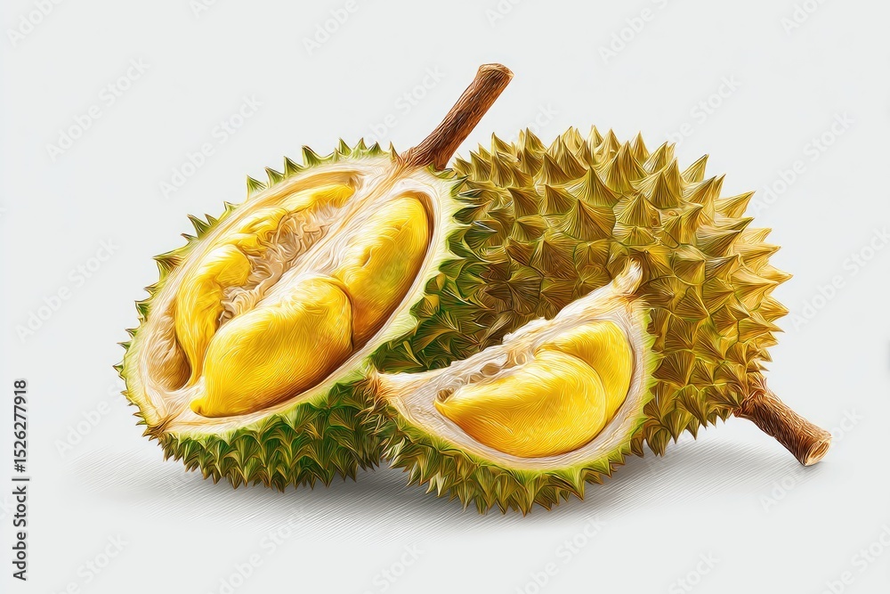 Fototapeta premium durian on a white background
