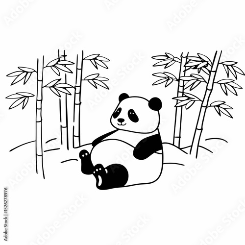 panda and bamboo
