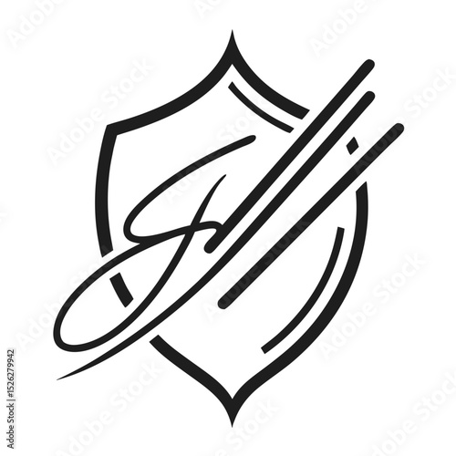 vector illustration of a black signeture