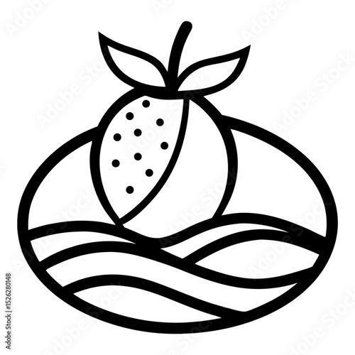 vector illustration of a Desert guava 
