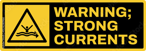 warning safety signs v3 uppercase text_warning ; strong currents landscape size 1/2 a4,a3,a2,a1	