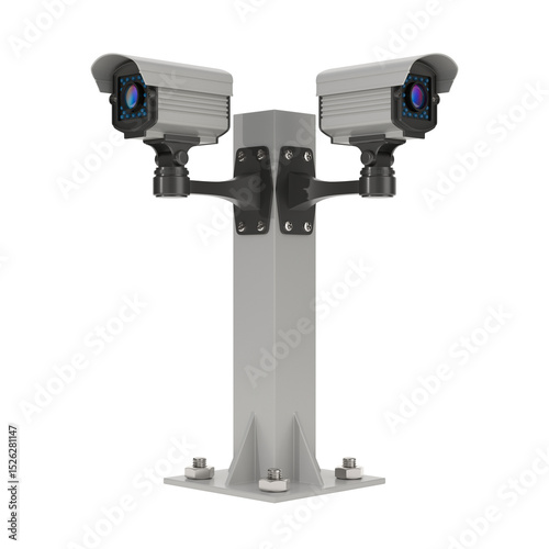 CCTV Camera on white backgr...