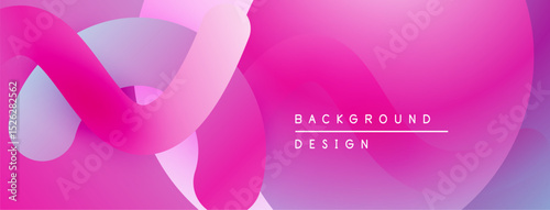 Abstract fluid shapes, pink purple hues. Modern design, smooth gradients create dynamic visual effect. Background element.