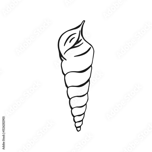 Seashell. Hand drawn vector illustration.