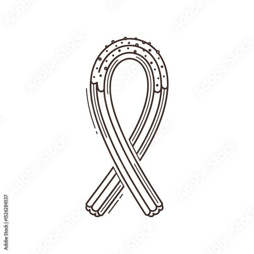 Churro icon in minimalist line art style  