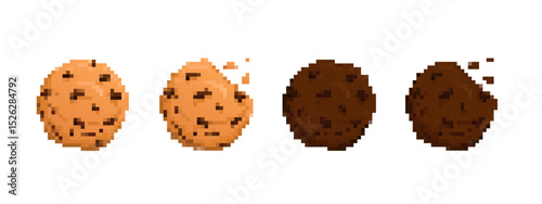 Pixel-style cookies creatively designed to show progression in different stages of being eaten.