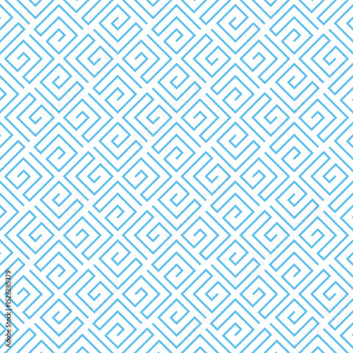 Abstract geometric pattern. A seamless vector background. White and blue ornament. Graphic modern pattern. Simple lattice graphic design