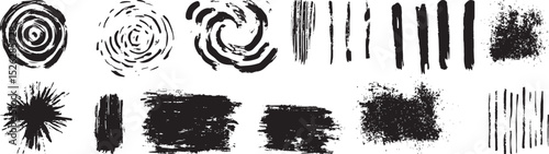 Grunge Texture Vector Set, Isolated on White Background.