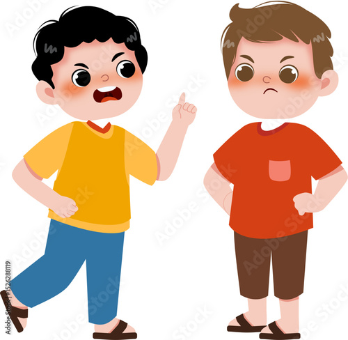 Boys arguing each other