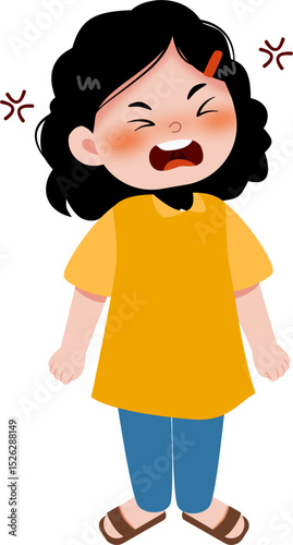 little girl with angry expression 