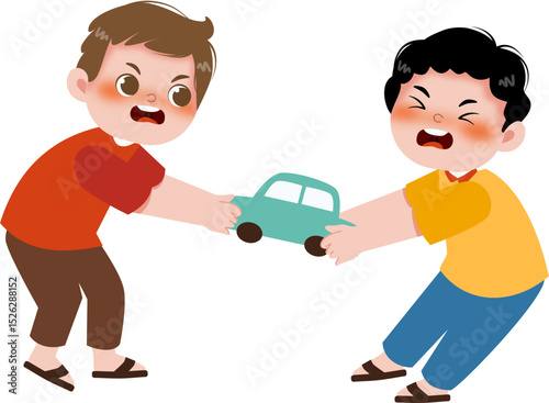 Brother disputing a toy