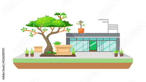 Wallpaper Mural Green urban building with plants and trees showcases sustainable design in a modern city environment Torontodigital.ca