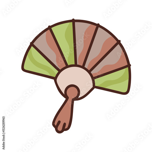 Decorative hand fan with colorful patterns designed for cultural events or home decoration