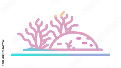 Colorful coral reef illustration showcasing underwater life in a vibrant marine environment during daylight hours