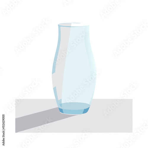 Clear glass vase beautifully crafted and displayed on a light surface in a minimalist setting