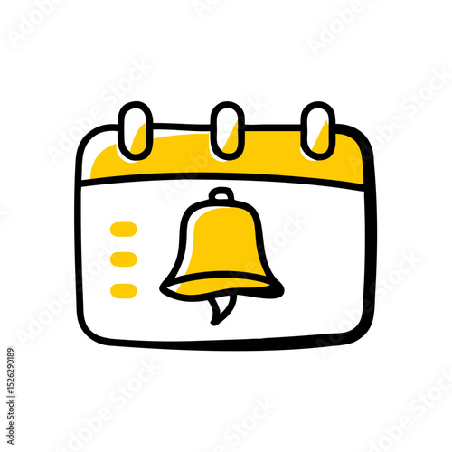 Calendar with notification bell icon for event reminders and scheduling tasks