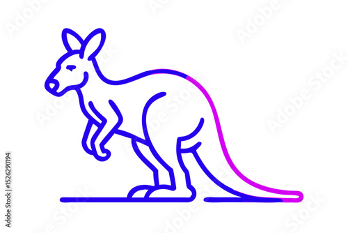 Colorful line drawing of a kangaroo showcasing vibrant design elements and artistic flair