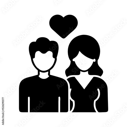 Couple symbolizing love and connection in a minimalist design