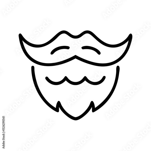 Breezy illustration of a smiling beard and mustache character with flowing lines and simple design for playful vibe