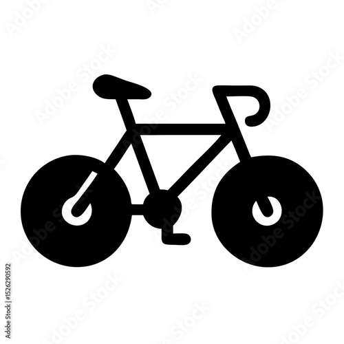 Bicycle silhouette with large wheels ideal for outdoor adventures in various terrains during sunny days