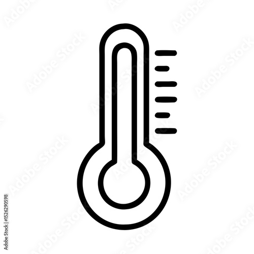 Thermometer displaying temperature in a clear outline suitable for educational purposes