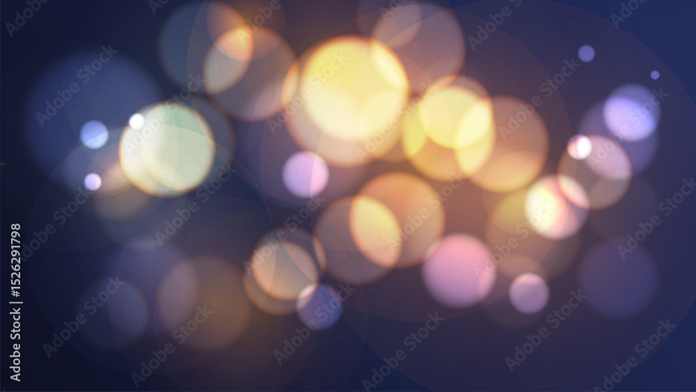 Vibrant bokeh lights. Abstract light effect. Blurred circle shapes. Vector illustration.