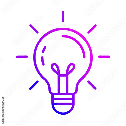 Bright light bulb shines with vibrant colors, symbolizing creativity and innovative ideas in modern design