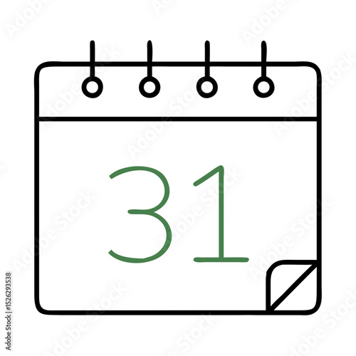 Calendar page displays the number 31, signaling the end of the month and the approach of upcoming events and activities