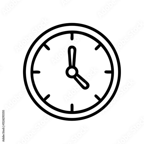 Clock showing time with simple design, round shape, and clear hour and minute hands emphasizing time concept in minimal style