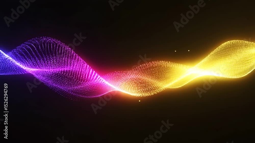Soft audio wave gradient purple pink gold music visualization on black