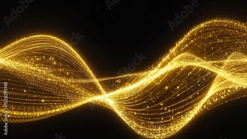 Colorful abstract light waves flowing on dark background seamless loop 4K