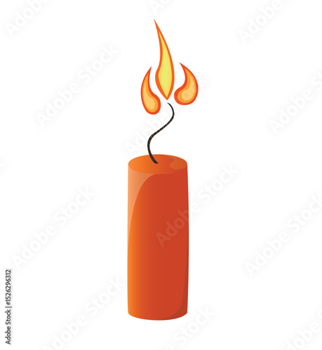 red stick of dynamite in cartoon style vector image