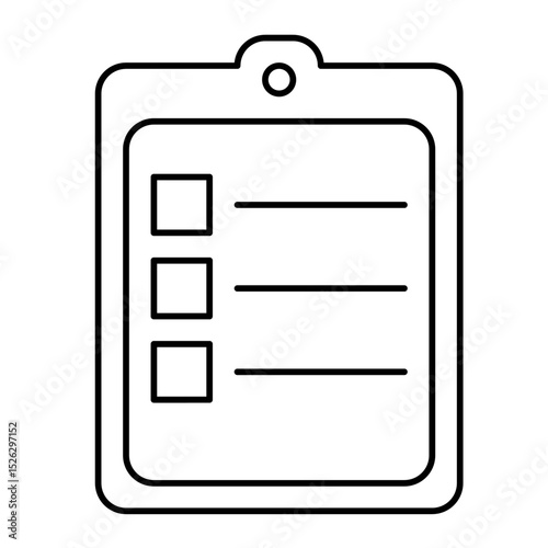 Vector illustration of a task icon featuring a checklist or clipboard design. Ideal for productivity apps, to-do lists, project planning, and task management visuals.