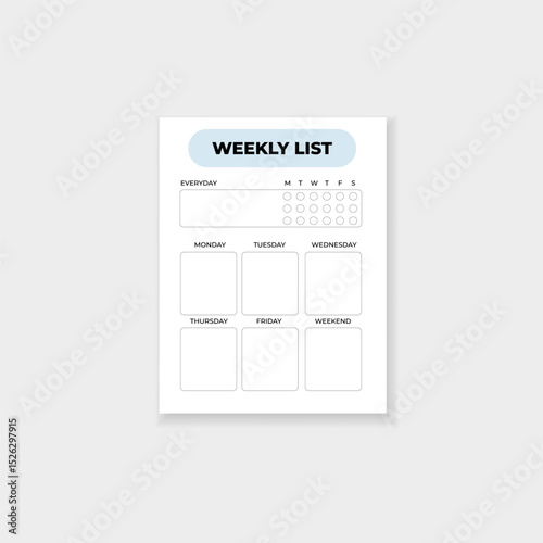 Template for planning. weekly planner enhances scheduling by listing daily tasks clearly.