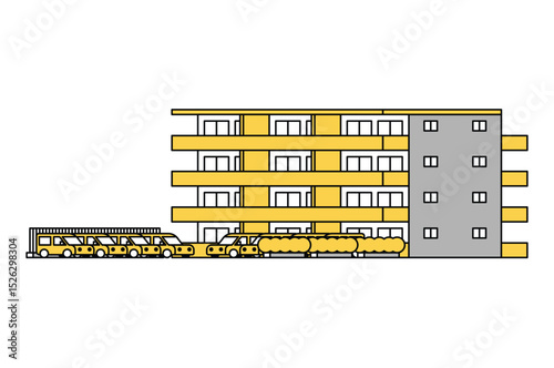 Apartment, simple line drawing illustration