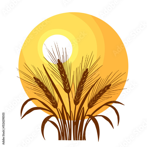 Bold sheaf of barley under sunlight, evoking abundance and gratitude