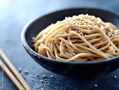 Asian noodles with sesame seeds