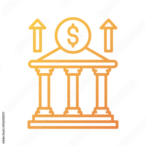 Bank Profits - Financial Strategy Outline Illustration