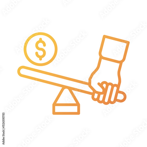 Leverage - Financial Strategy Outline Illustration